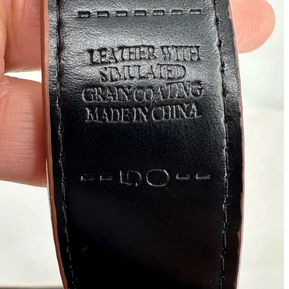 Mens Brown‎ Leather Ratchet Belt Gunmetal Buckle Adjustable Comfort Fit Size 50